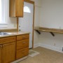 kitchen sink side, back door and counter