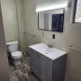 bathroom vanity sink & mirror a color changing l.e.d light