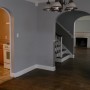 views into kitchen and entry area and living room from dining room