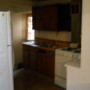 blurry view of kitchen