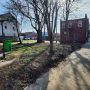 rear yard and parking area